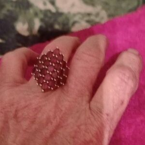 Garnet sterling silver ring
